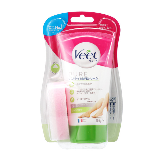 日本 VEET 薇婷 PURE BEATHTIME 沐浴除毛膏 / 150g (附除毛海綿)