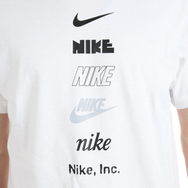 日本 Nike Sportswear 白色 100%純棉 直條LOGO 男款運動休閒短TEE