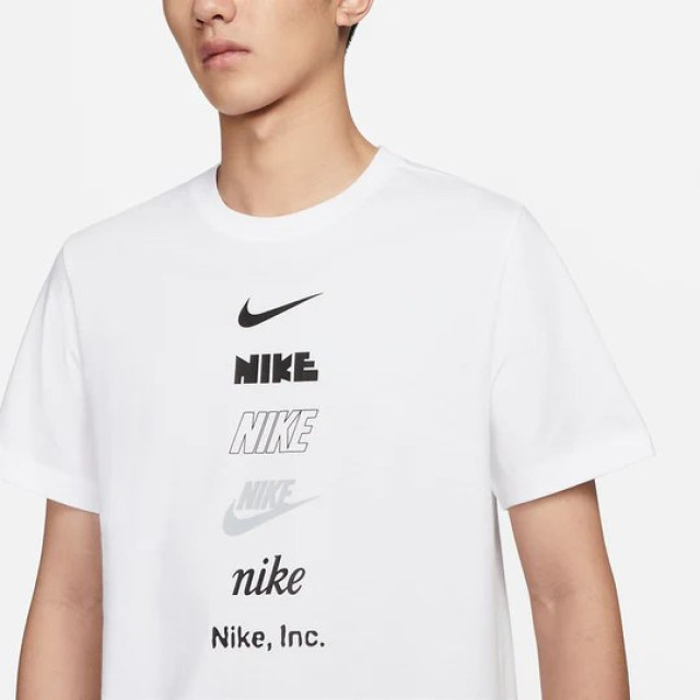 日本 Nike Sportswear 白色 100%純棉 直條LOGO 男款運動休閒短TEE