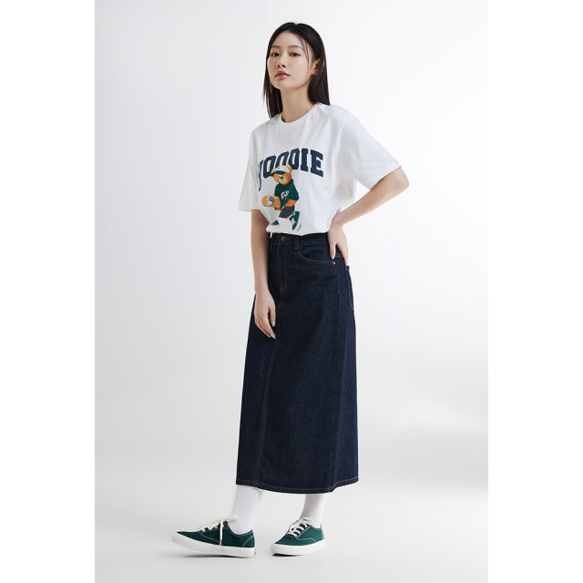 韓國 Spao 最新款滑板 Woody  熊熊 100%純棉 白色短袖T-shirt