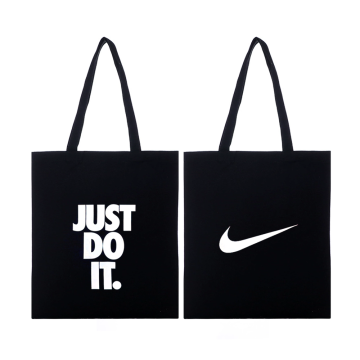  NIKE 國外區域門市限定 Just Do It  黑白配色手提/肩背帆布袋